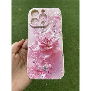 Phone Case For iPhone 16 Pro Phone Cover Pink Rose Back Cover Fashion